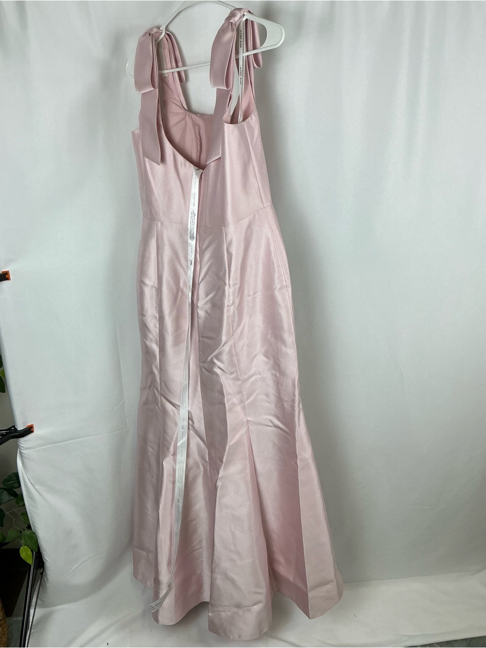 ALFRED SUNG Ballet Pink Satin Shoulder-Bow Maxi Dress - Picture 3 of 6